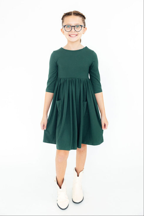 spruce-3-4-sleeve-pocket-twirl-dress Mila & Rose - Sophia's Style-2